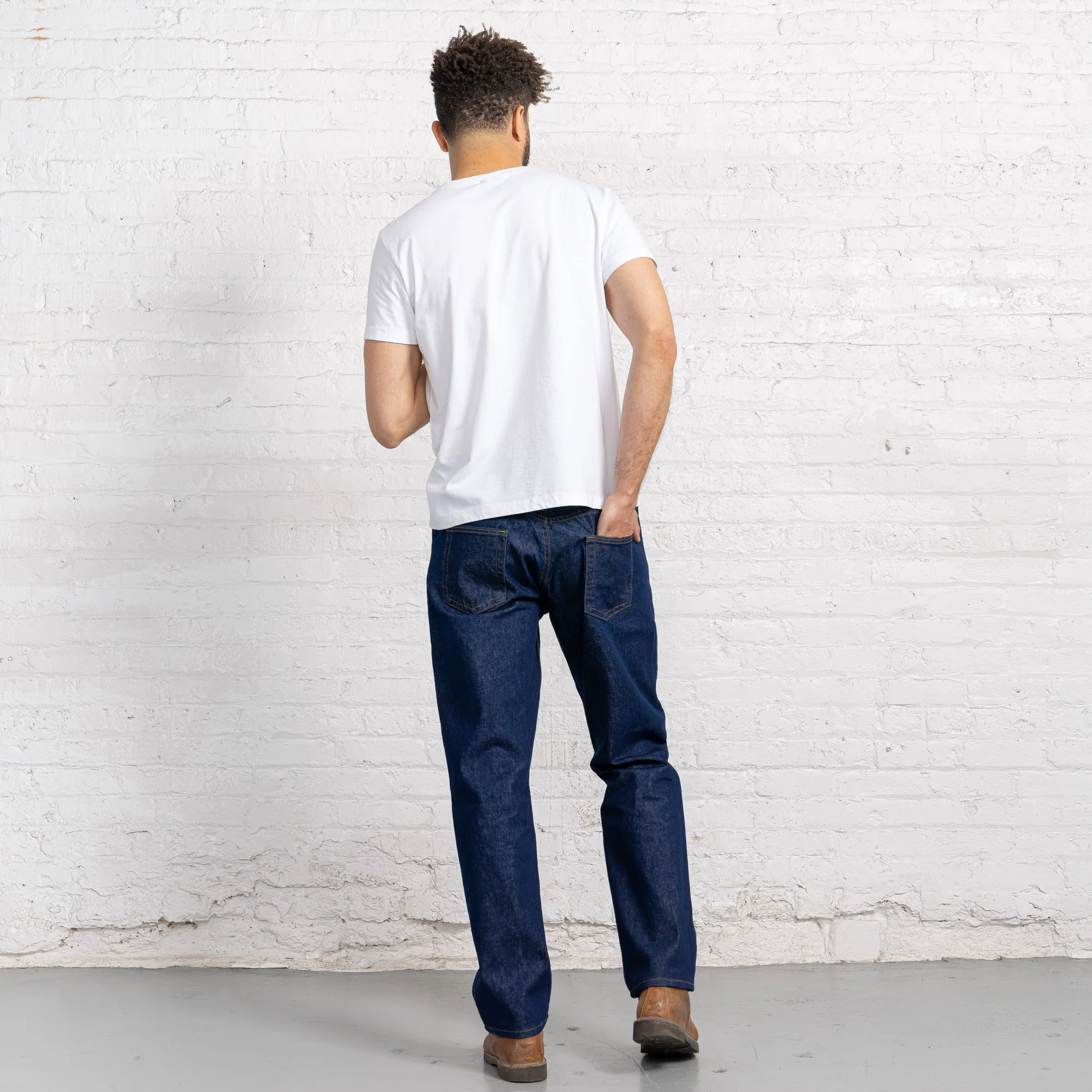 100% Cotton Relaxed Fit Dark Wash - Image 3