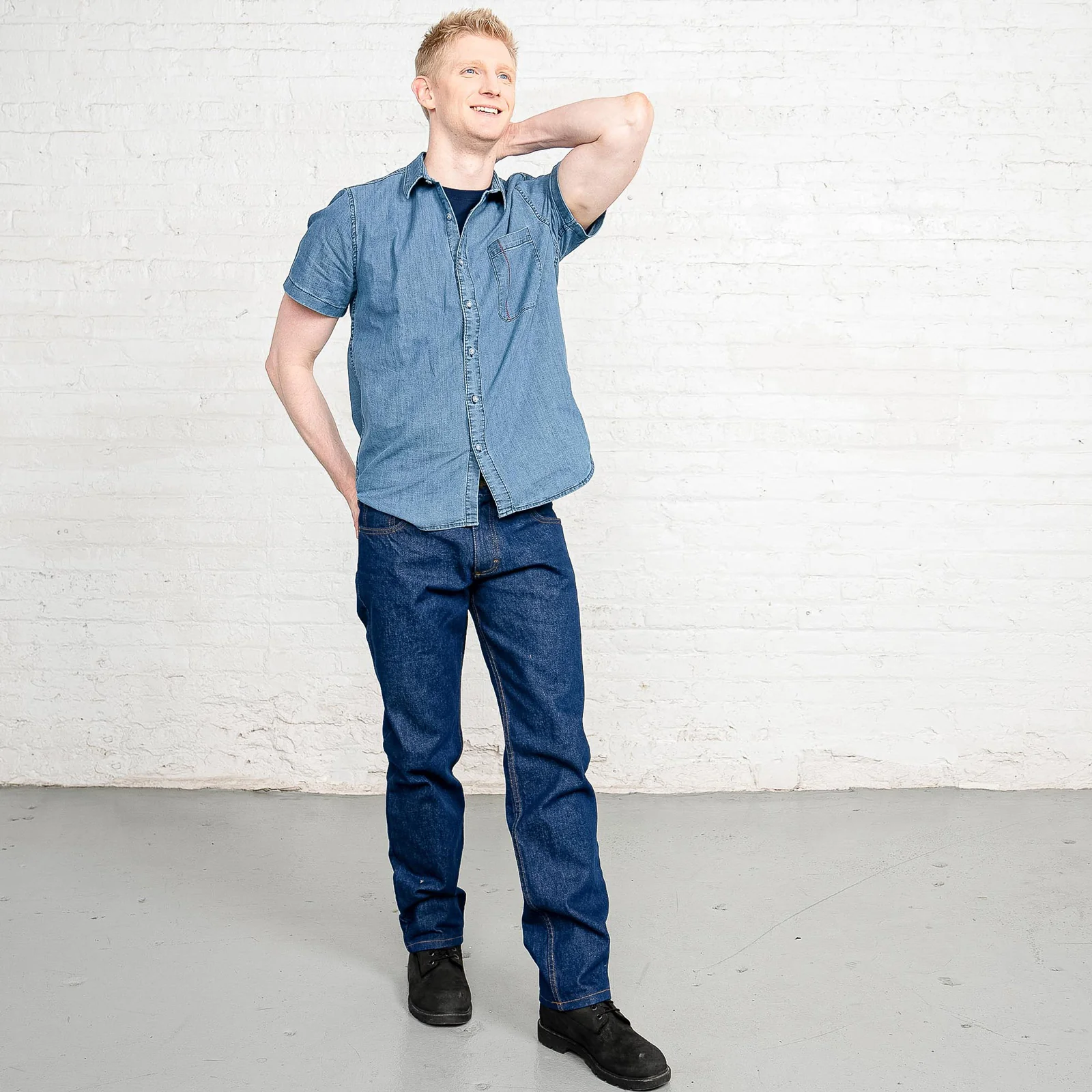 100% Cotton Tailored Fit Dark Wash - Image 4