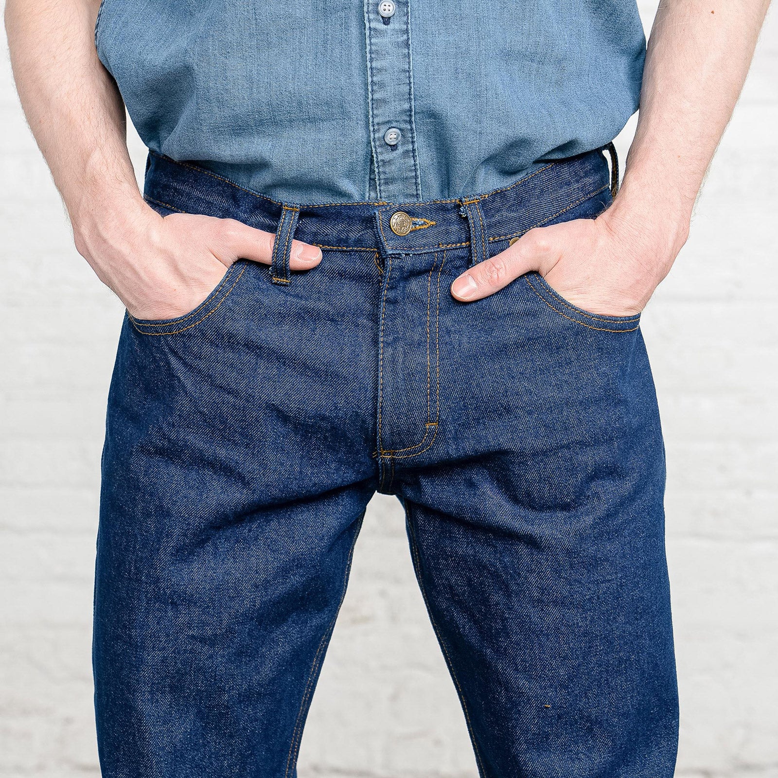 100% Cotton Tailored Fit Dark Wash - Image 6