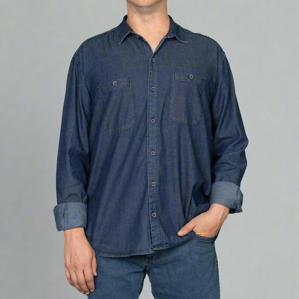Chambray Button Up - Work Fit - Image 3
