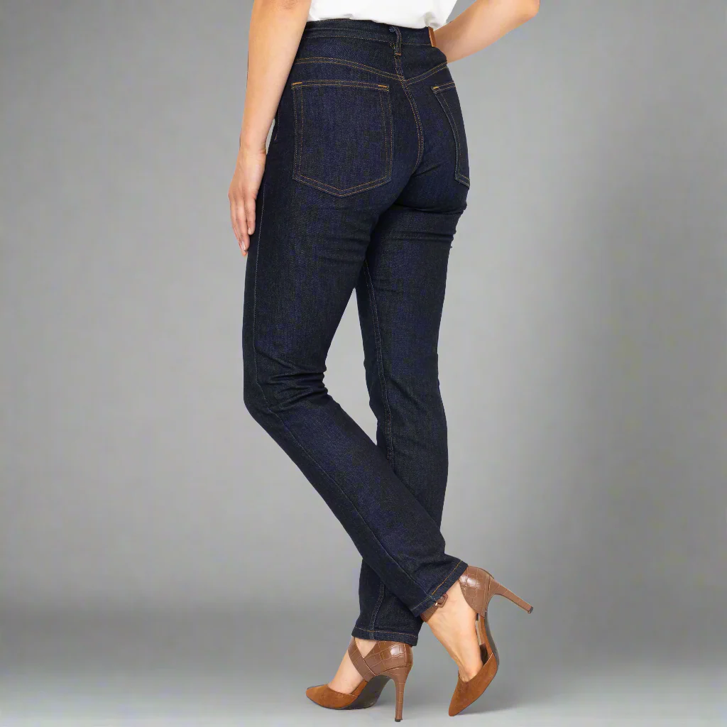 High Rise Straight Leg - Dark Wash - Image 5