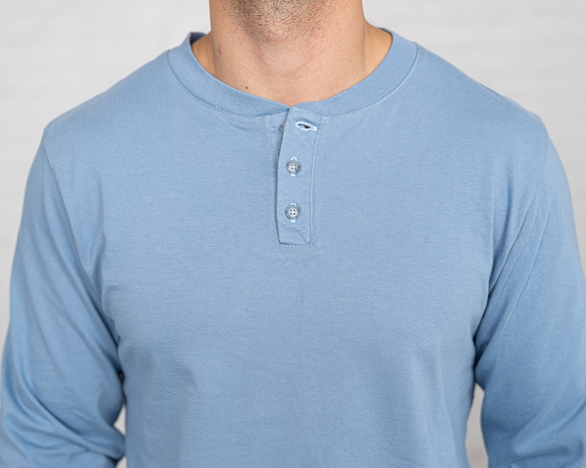 Long Sleeve Henley - Combed Cotton - Image 12
