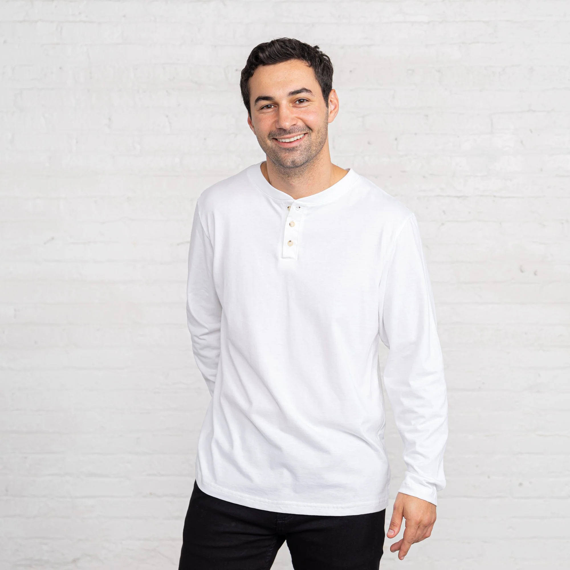 Long Sleeve Henley - Combed Cotton - Image 5