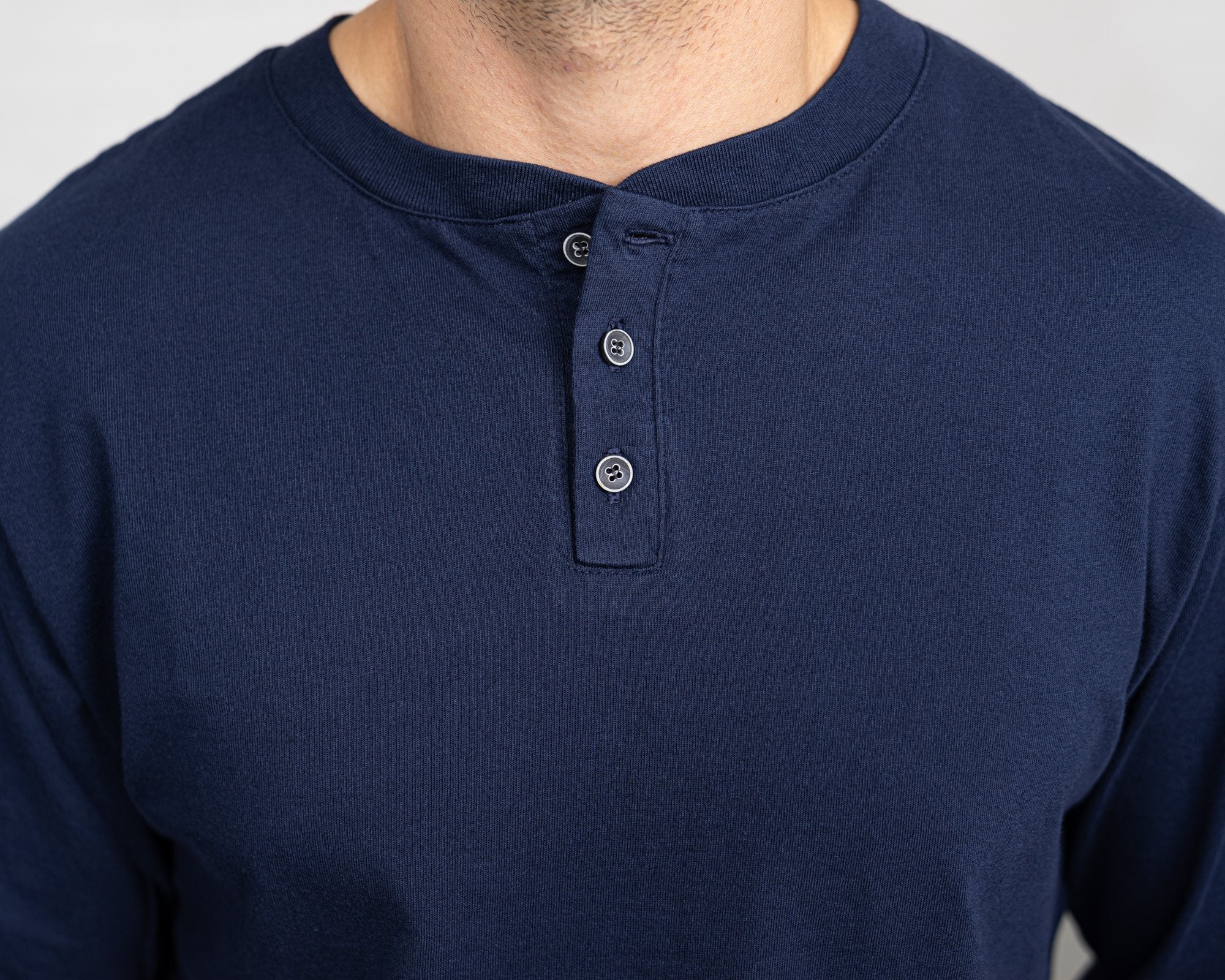 Long Sleeve Henley - Combed Cotton - Image 7