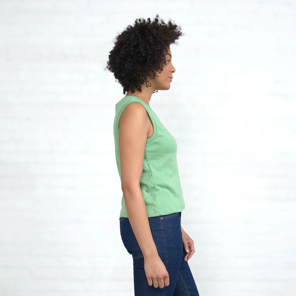 Sleeveless Crop - Jade Supima - Image 3