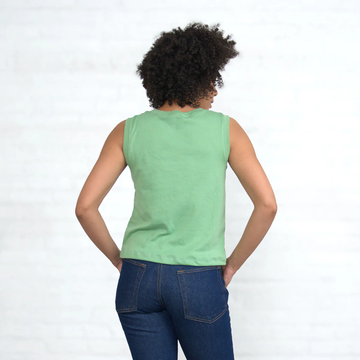 Sleeveless Crop - Jade Supima - Image 4