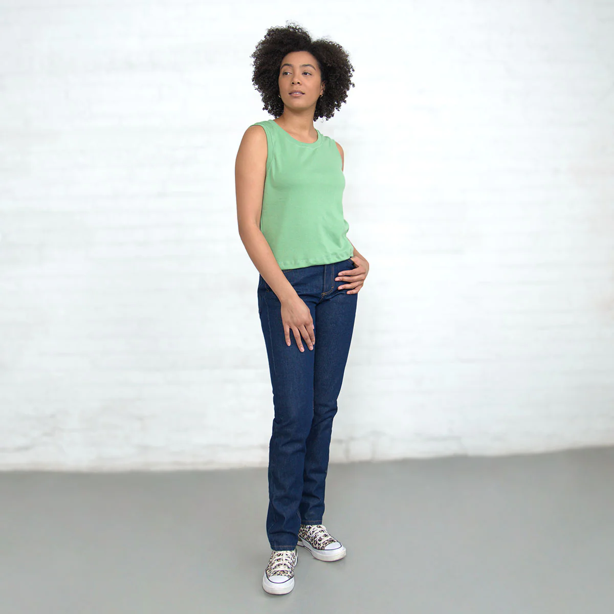 Sleeveless Crop - Jade Supima - Image 5