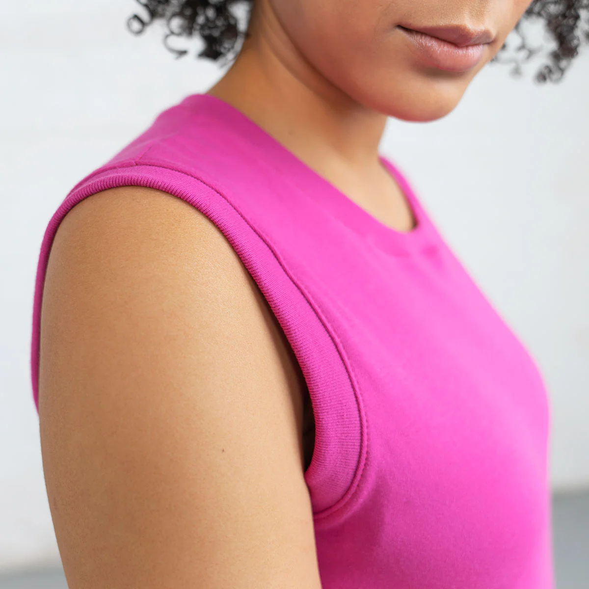 Sleeveless Crop - Magenta Supima - Image 9