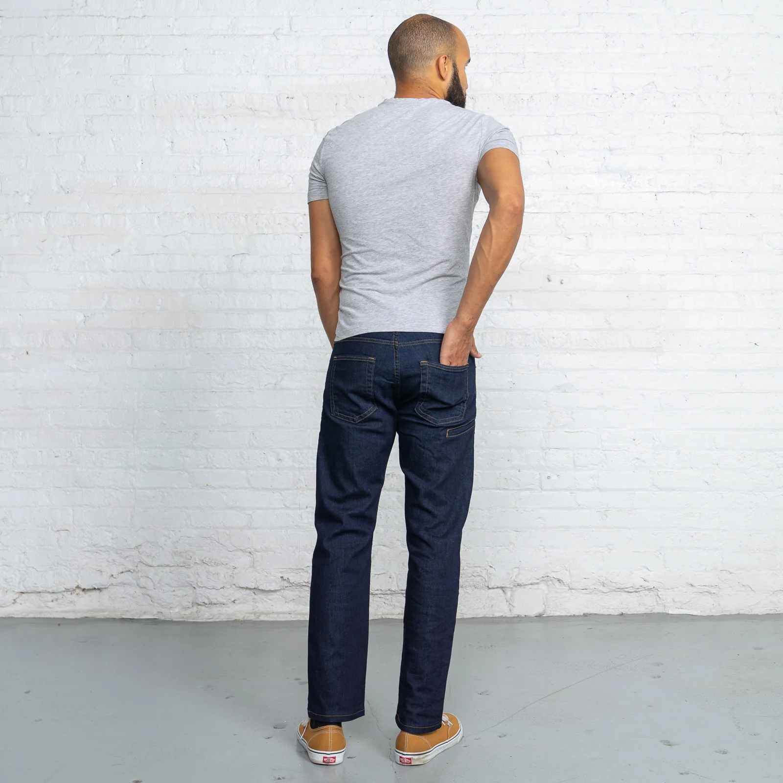 Tailored Fit Dark Wash 6 Pocket - Image 5
