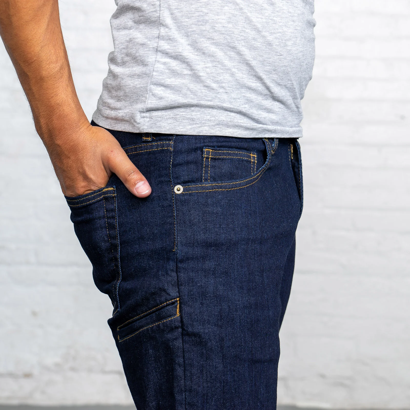 Tailored Fit Dark Wash 6 Pocket - Image 9