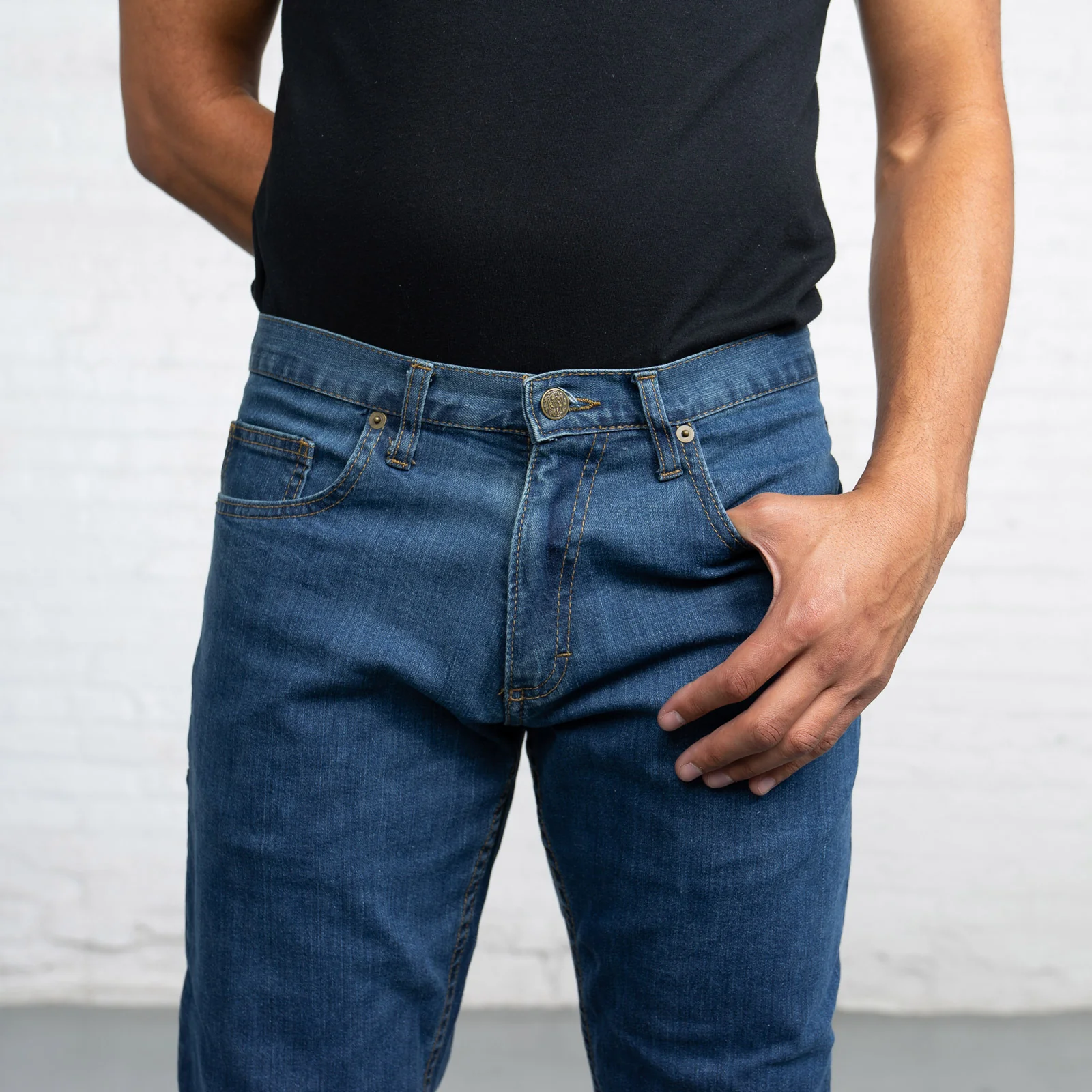 Tailored Fit Medium Wash 6 Pocket - Image 5